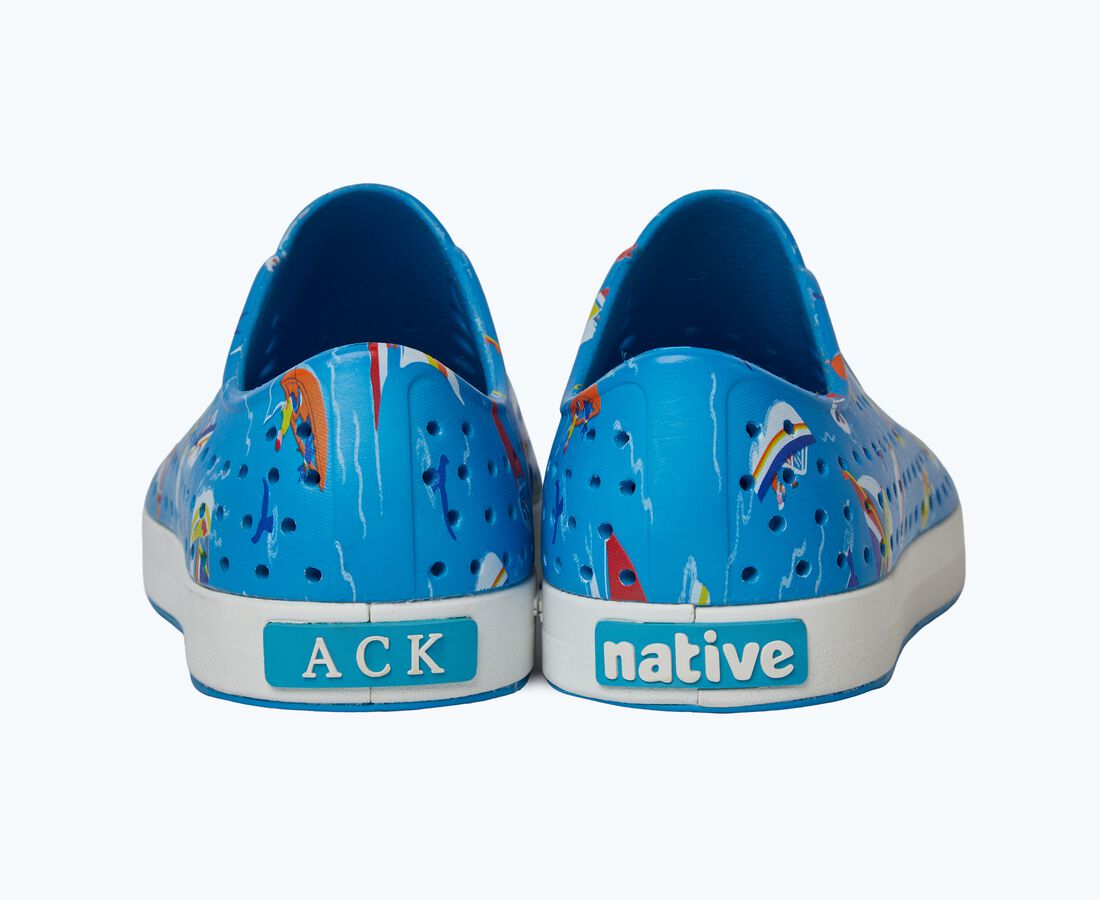 Native Shoes Men's Jefferson Print - Wave Blue/ Shell White/ Nantucket Sails