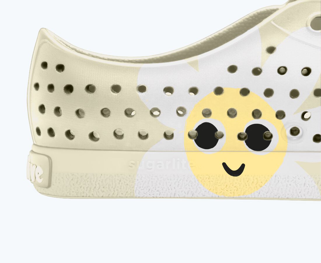 Native Shoes Women's Jefferson Wanderfoam&trade; Block - Shell White/ Bone White/ Gone Bananas Flower Block