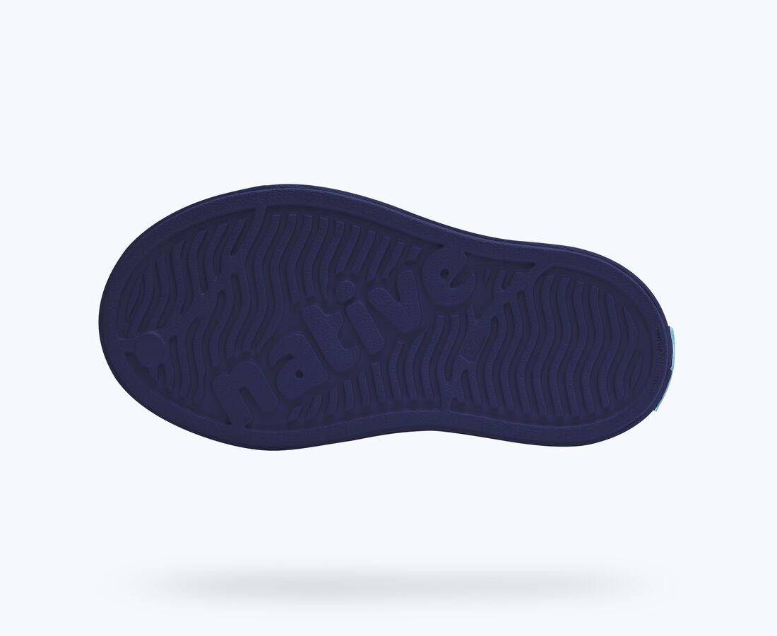 Native Shoes Jefferson Cozy Little Kids - Deep Sea Blue/ Regatta Blue/ Flax Tan