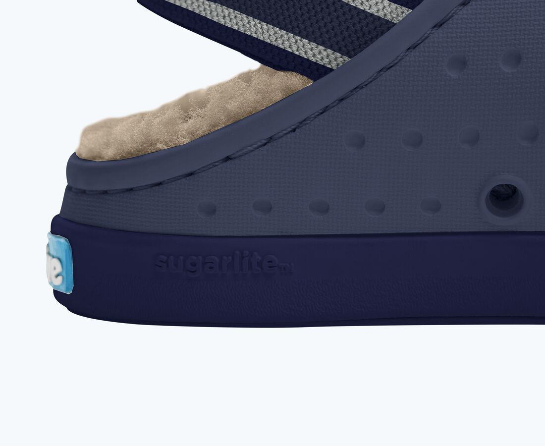 Native Shoes Jefferson Cozy Little Kids - Deep Sea Blue/ Regatta Blue/ Flax Tan