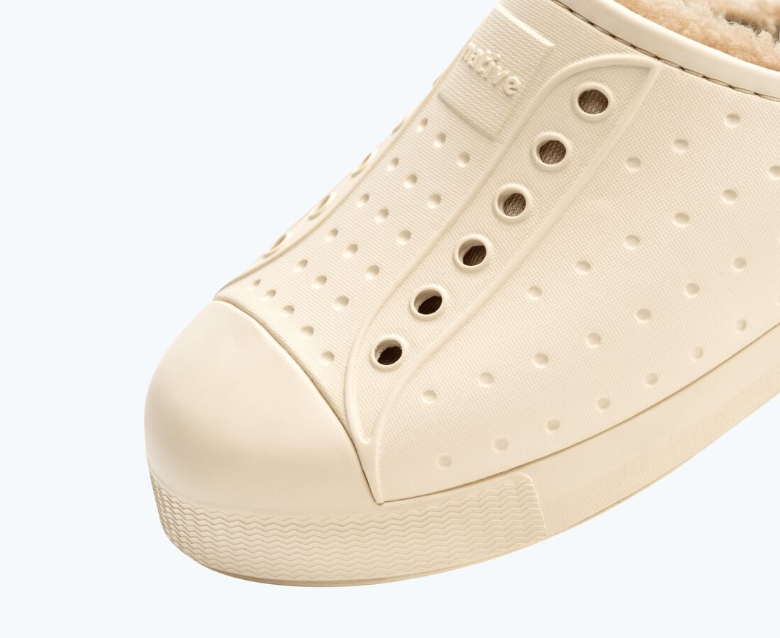 Native Shoes Jefferson Cozy Big Kids - Bone White/ Bone White/ Flax Tan