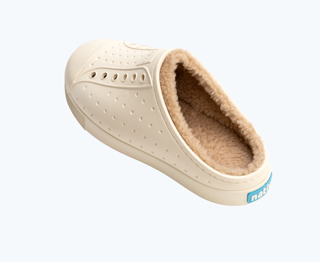 Native Shoes Jefferson Cozy Big Kids - Bone White/ Bone White/ Flax Tan