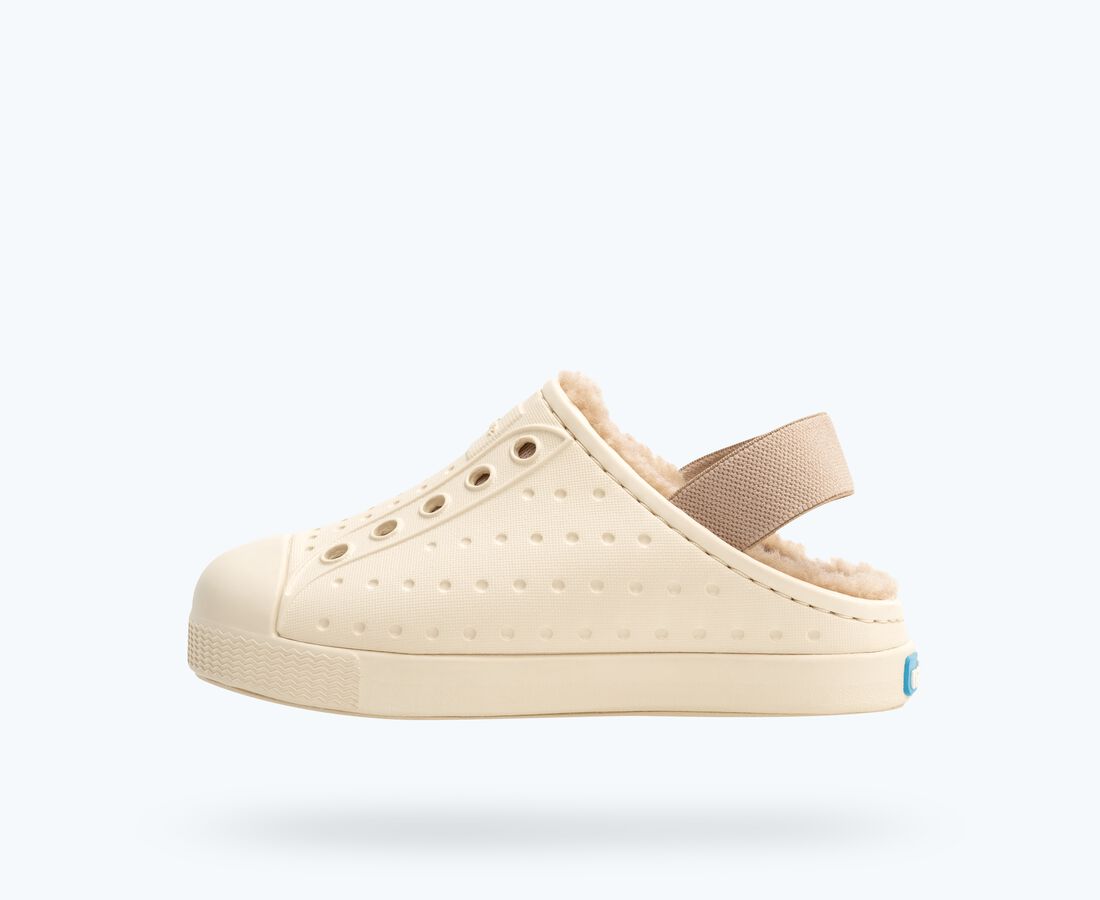 Native Shoes Jefferson Cozy Little Kids - Bone White/ Bone White/ Flax Tan