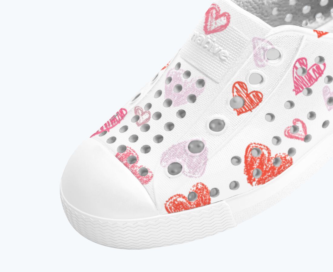 Native Shoes Jefferson Print Child - Shell White/ Shell White/ Heart Graffiti