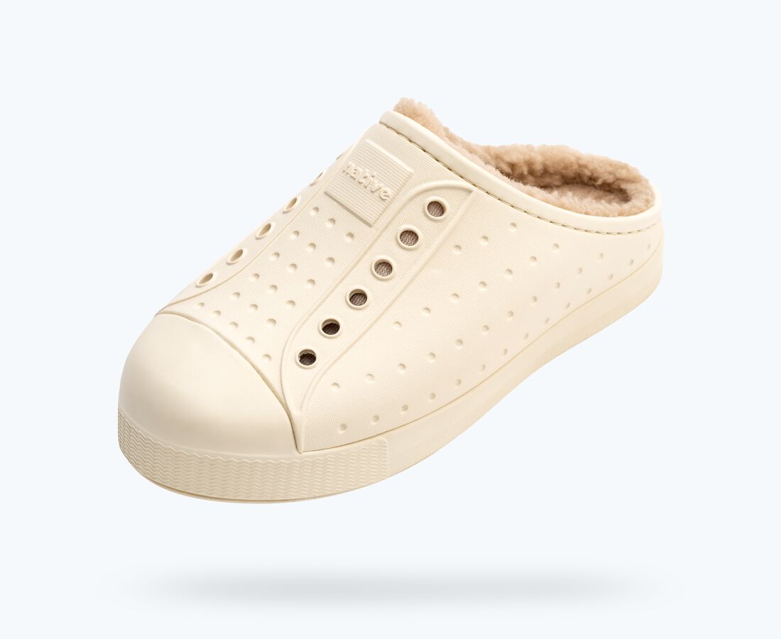 Native Shoes Jefferson Cozy Big Kids - Bone White/ Bone White/ Flax Tan