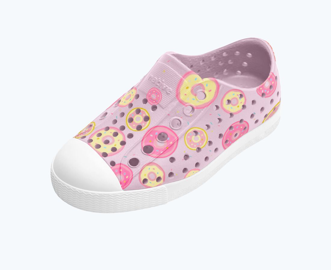 Native Shoes Jefferson Print Child - Barely Pink/ Shell White/ Donuts