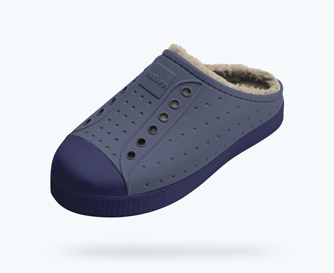 Native Shoes Jefferson Cozy Big Kids - Deep Sea Blue/ Regatta Blue/ Flax Tan