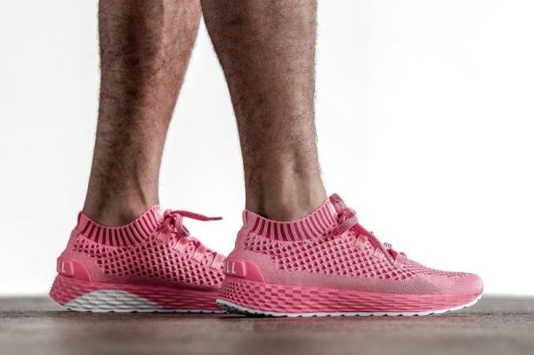 NOBULL MEN'S SHOES BRIGHT PINK KNIT RUNNER