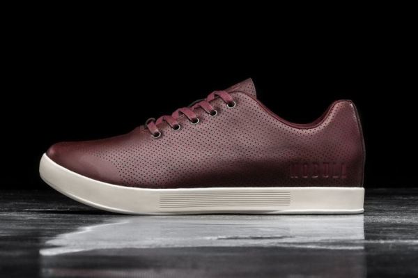 NOBULL MEN'S SHOES BURGUNDY LEATHER TRAINER
