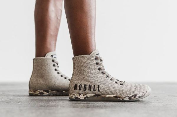 NOBULL WOMEN'S SHOES HIGH-TOP EARTH HEATHER TRAINER
