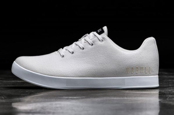 NOBULL MEN'S SHOES WHITE CANVAS TRAINER