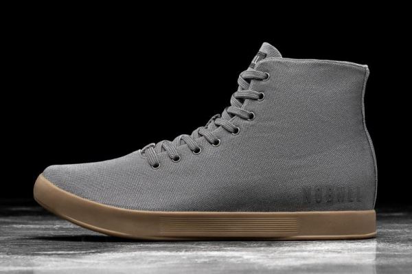 NOBULL MEN'S SHOES HIGH-TOP DARK GREY GUM CANVAS TRAINER