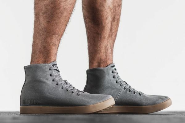 NOBULL MEN'S SHOES HIGH-TOP DARK GREY GUM CANVAS TRAINER