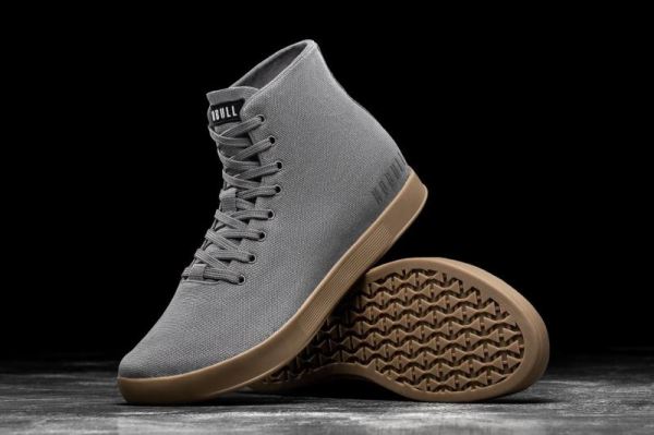 NOBULL MEN'S SHOES HIGH-TOP DARK GREY GUM CANVAS TRAINER