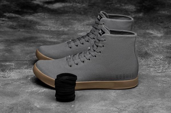 NOBULL MEN'S SHOES HIGH-TOP DARK GREY GUM CANVAS TRAINER