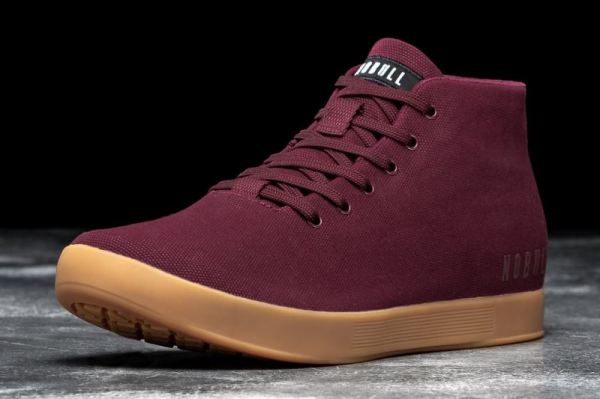 NOBULL MEN'S SHOES CABERNET GUM CANVAS MID TRAINER
