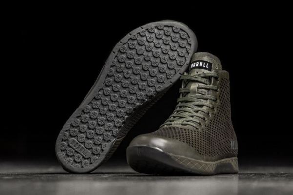 NOBULL MEN'S SHOES HIGH-TOP MOSS LEATHER TRAINER
