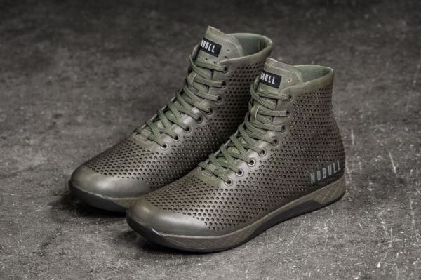 NOBULL MEN'S SHOES HIGH-TOP MOSS LEATHER TRAINER