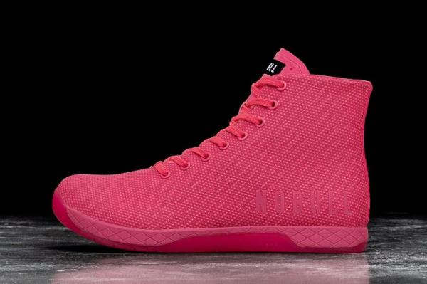 NOBULL WOMEN'S SHOES HIGH-TOP NEON PINK TRAINER