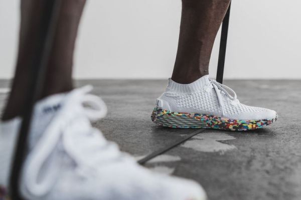 NOBULL MEN'S SHOES WHITE WILD KNIT RUNNER