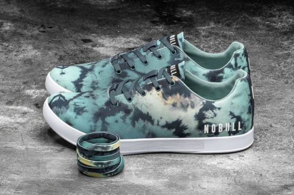 NOBULL MEN'S SHOES TEAL TIE-DYE CANVAS TRAINER