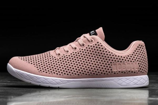 NOBULL MEN'S SHOES BLUSH WHITE SUEDE TRAINER