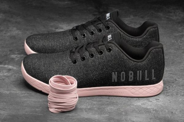 NOBULL MEN'S SHOES BLACK HEATHER DUSTY ROSE TRAINER