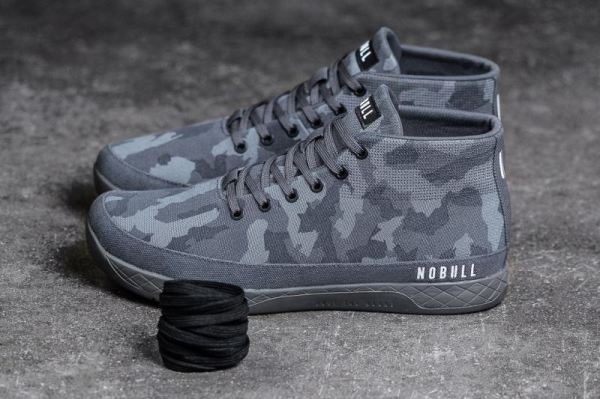 NOBULL MEN'S SHOES DARK CAMO CANVAS MID TRAINER