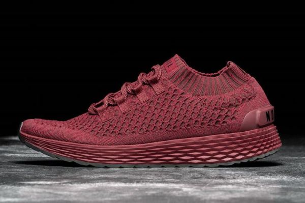 NOBULL MEN'S SHOES CRIMSON RED KNIT RUNNER