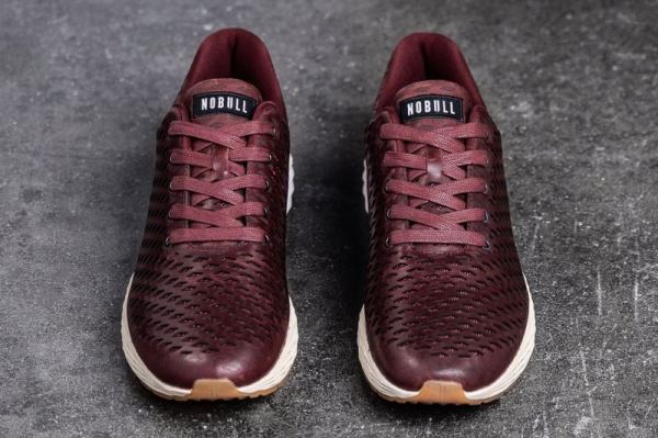 NOBULL MEN'S SHOES BURGUNDY LEATHER RUNNER