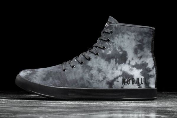 NOBULL MEN'S SHOES HIGH-TOP DARK CLOUD TIE-DYE CANVAS TRAINER