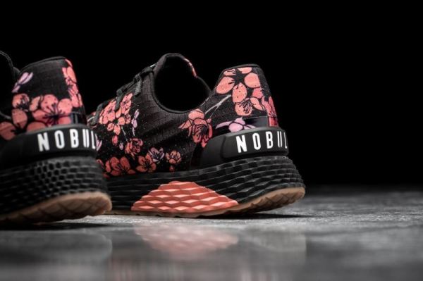 NOBULL MEN'S SHOES BLACK CHERRY BLOSSOM RIPSTOP RUNNER