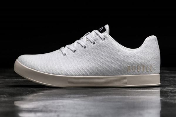 NOBULL MEN'S SHOES WHITE IVORY CANVAS TRAINER