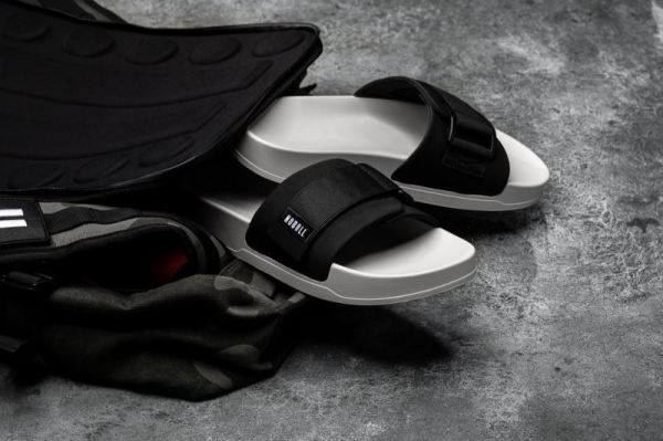 NOBULL MEN'S SHOES BLACK IVORY ADJUSTABLE SLIDE