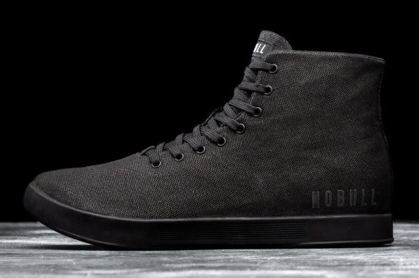 NOBULL MEN'S SHOES HIGH-TOP BLACK CANVAS TRAINER