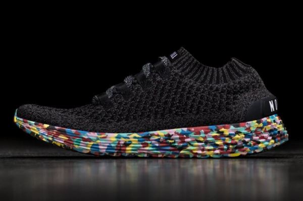NOBULL MEN'S SHOES BLACK WILD KNIT RUNNER