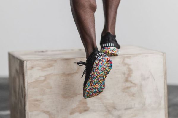 NOBULL MEN'S SHOES BLACK WILD KNIT RUNNER