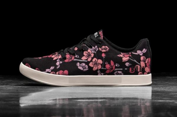 NOBULL MEN'S SHOES BLACK CHERRY BLOSSOM CANVAS TRAINER