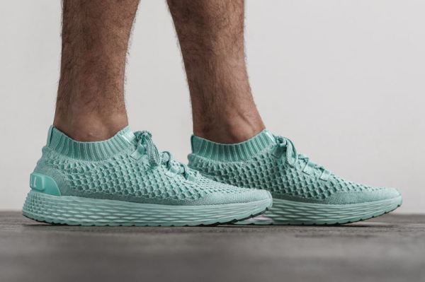 NOBULL MEN'S SHOES BRIGHT AQUA KNIT RUNNER