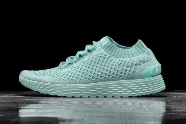 NOBULL MEN'S SHOES BRIGHT AQUA KNIT RUNNER