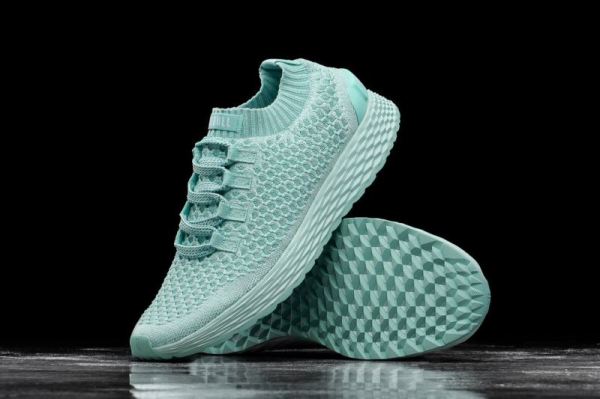 NOBULL MEN'S SHOES BRIGHT AQUA KNIT RUNNER