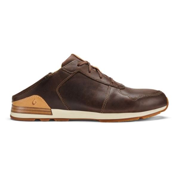 Olukai Men's Huaka'i Li Leather Sneakers - Dark Wood
