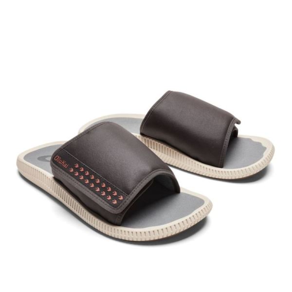Olukai Men's Ulele 'Olu Slide Sandals - Pavement / Poi