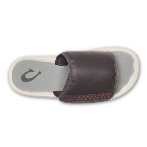 Olukai Men's Ulele 'Olu Slide Sandals - Pavement / Poi