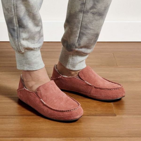 Olukai Women's Nohea Leather Slippers - Cedarwood