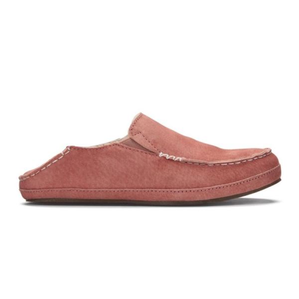 Olukai Women's Nohea Leather Slippers - Cedarwood
