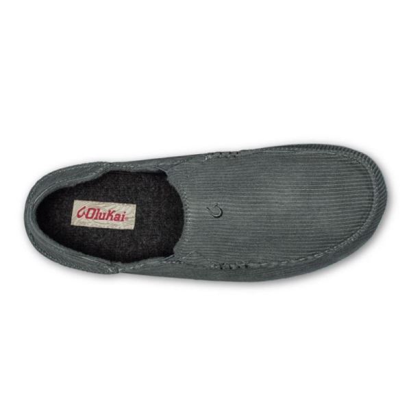 Olukai Men's Moloa 'Ie Slipper Corduroy Slippers - Charcoal
