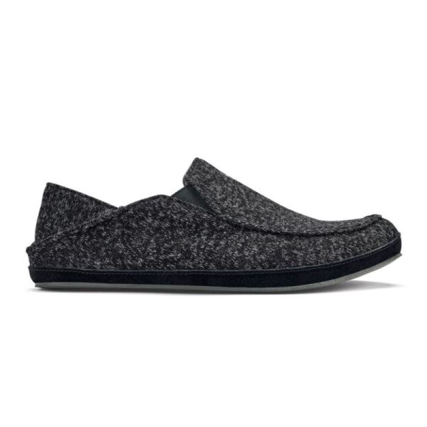 Olukai Men's Moloa Hulu Wool Slippers - Black