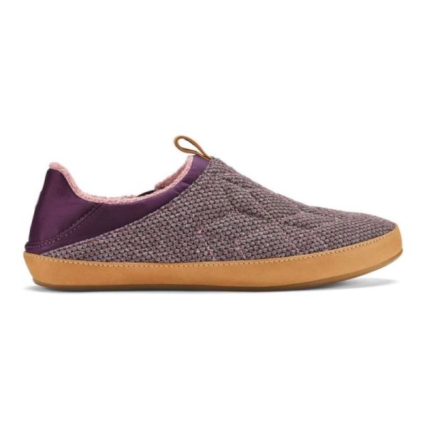 Olukai Women's Lania Kilohana Slippers - Grape Wine / Golden Sand
