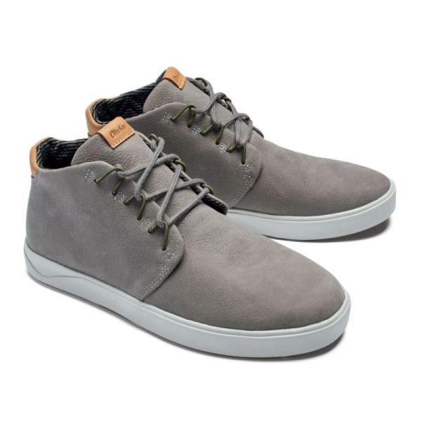 Olukai Men's Nana Hele Leather Chukka Boots - Fog